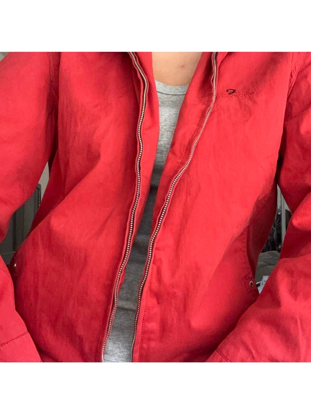 Red vintage windbreaker bomber jacket